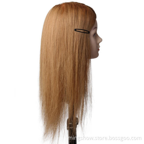 100% human hair training head mannequin head real hair